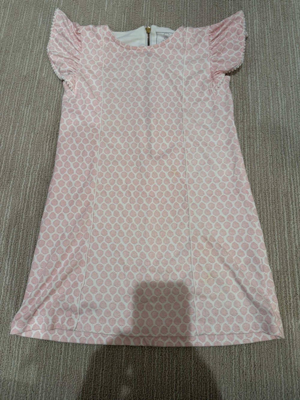 Lila and Hayes Pink Patterned Flutter Sleeve Shift Dress